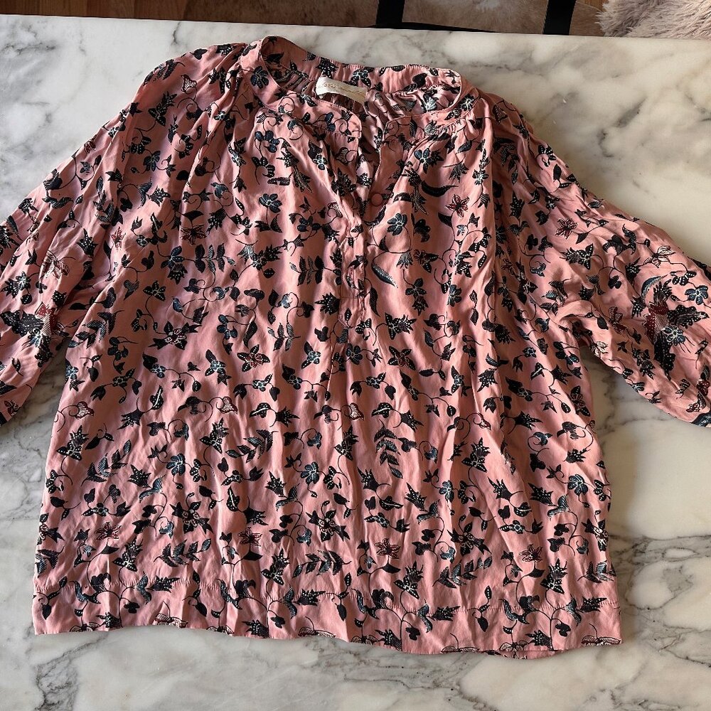 Natalie Martin Briana Silk Lotus Champagne Pink blouse
